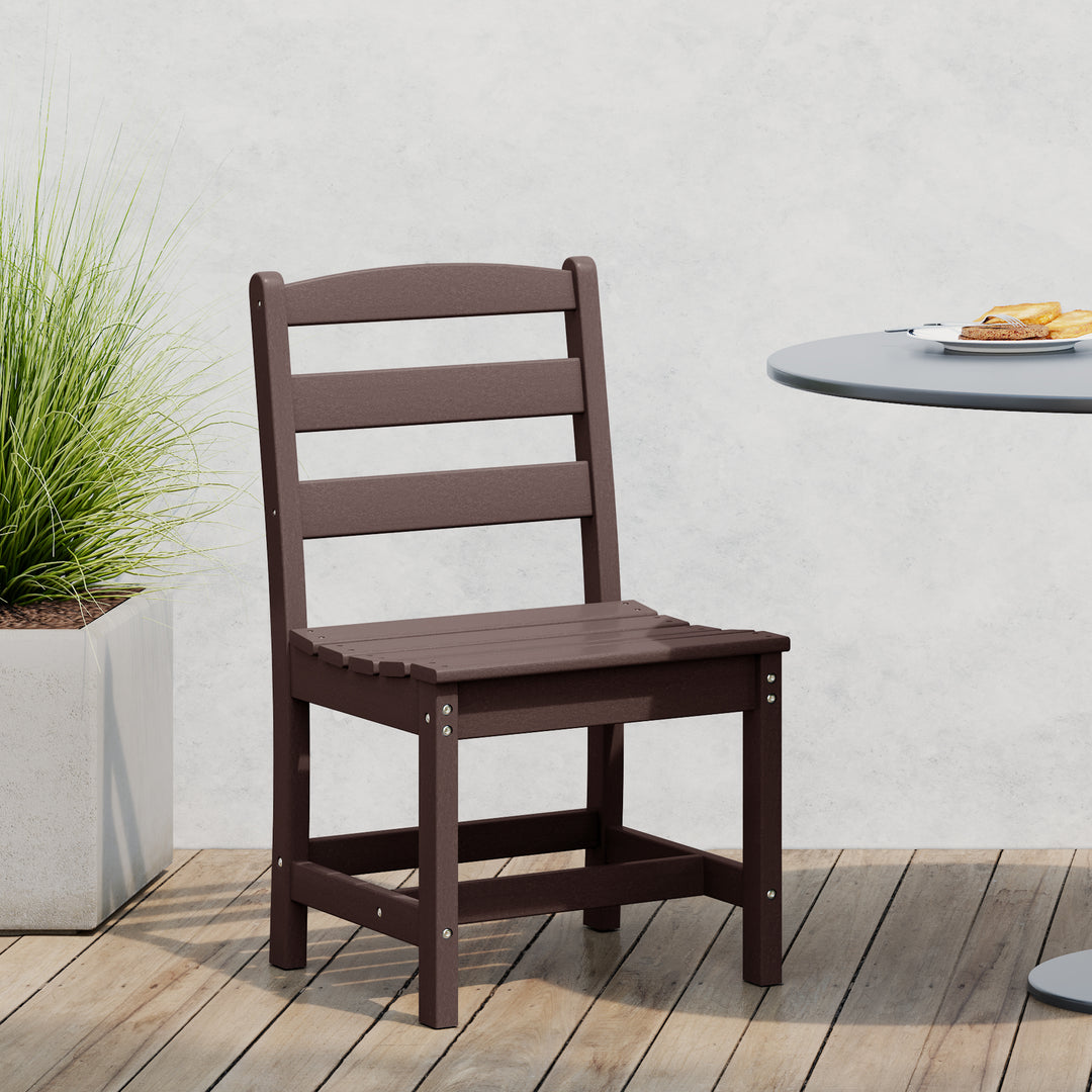 Ashore Outdoor HDPE Patio Classic Armless Dining Side Chair