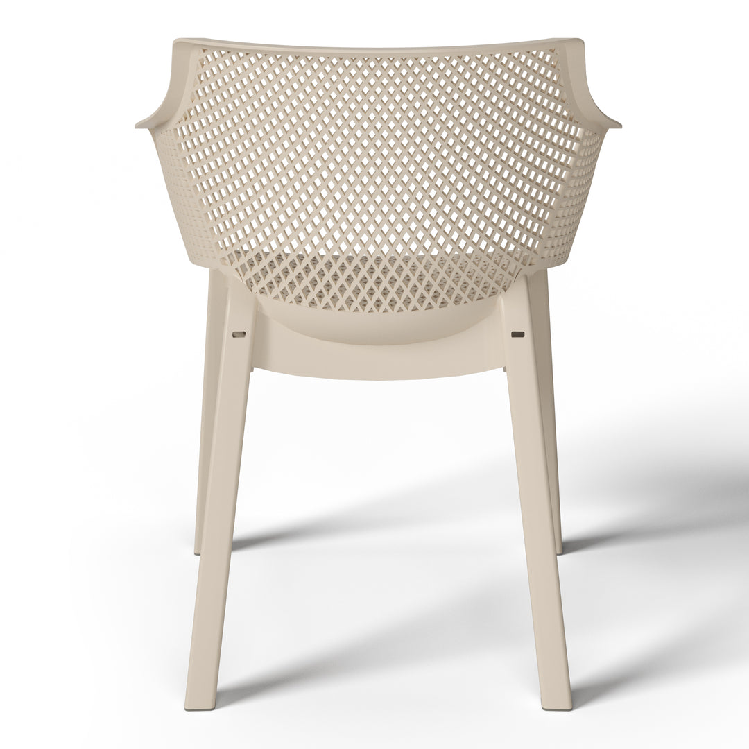 Playa Outdoor Modern Stackable Plastic Resin Patio Dining Armchair (Set of 4)