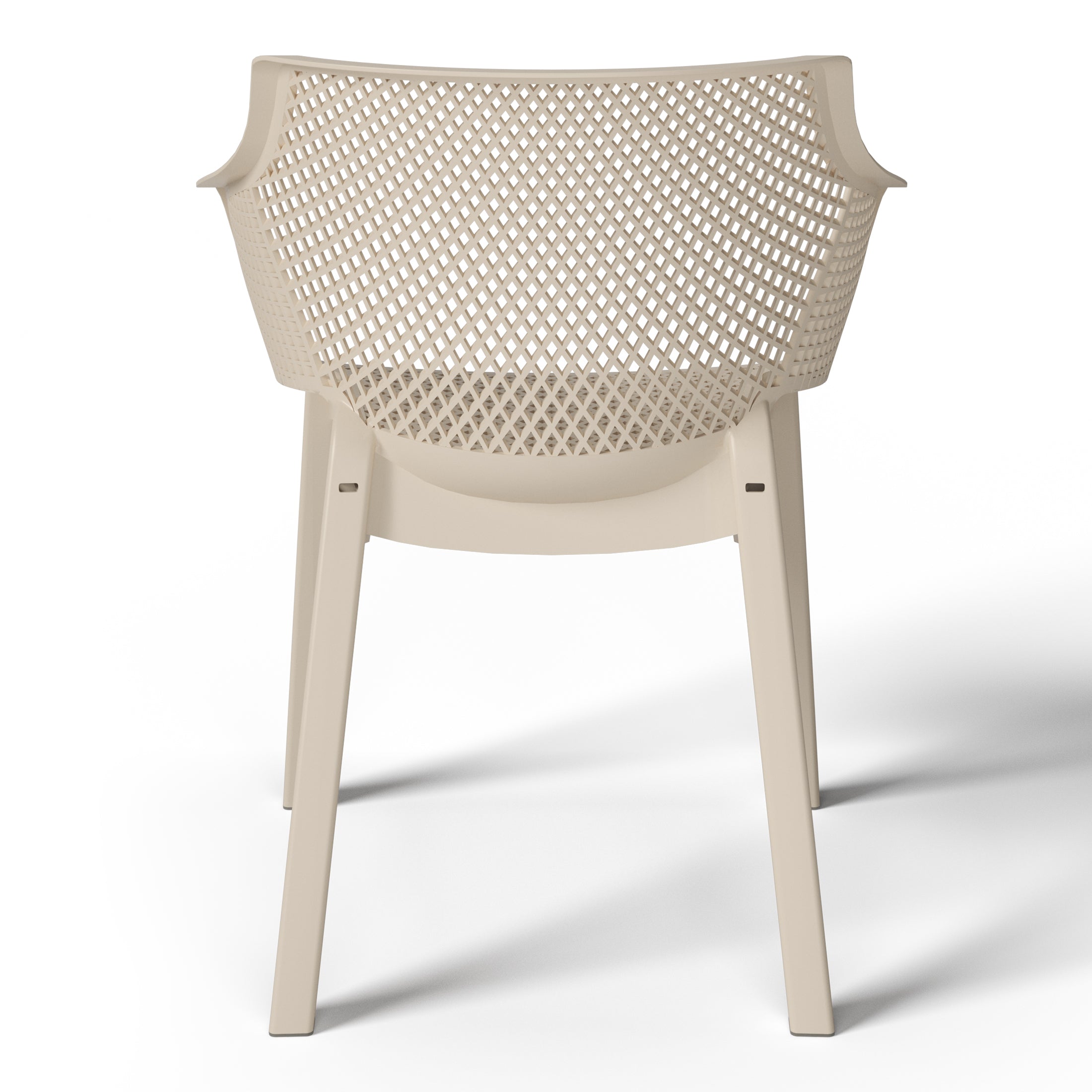 Playa Outdoor Modern Stackable Plastic Resin Patio Dining Armchair (Set of 4)