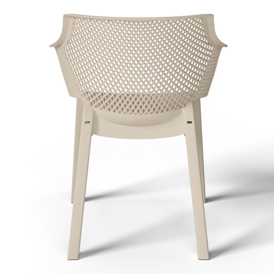 Playa Outdoor Modern Stackable Plastic Resin Patio Dining Armchair (Set of 4)
