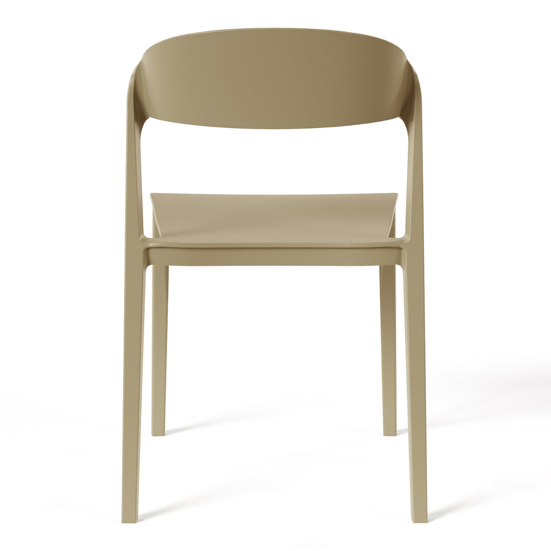 Playa Outdoor Modern Stackable Plastic Patio Bistro Dining Side Chairs (Set of 2)