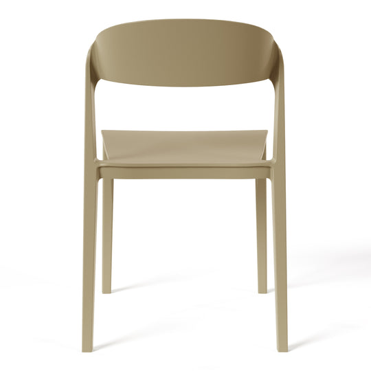 Playa Outdoor Modern Stackable Plastic Patio Bistro Dining Side Chairs (Set of 2)
