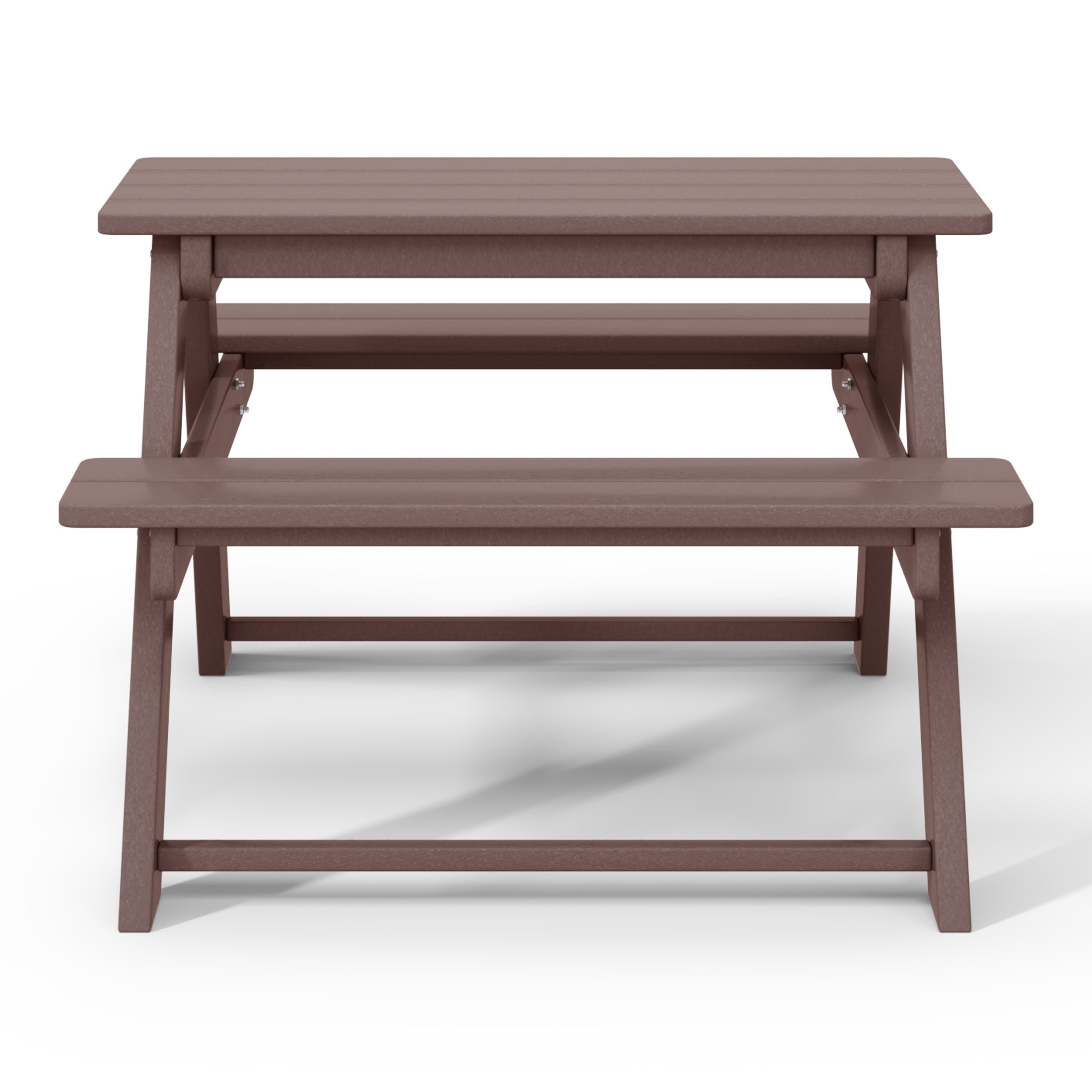 Malibu Outdoor Patio Kids HDPE Plastic Picnic Bench Table