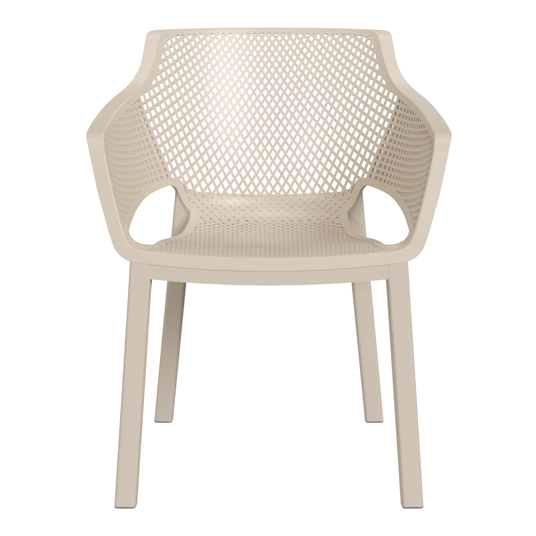Playa Outdoor Modern Stackable Plastic Resin Patio Dining Armchair (Set of 4)