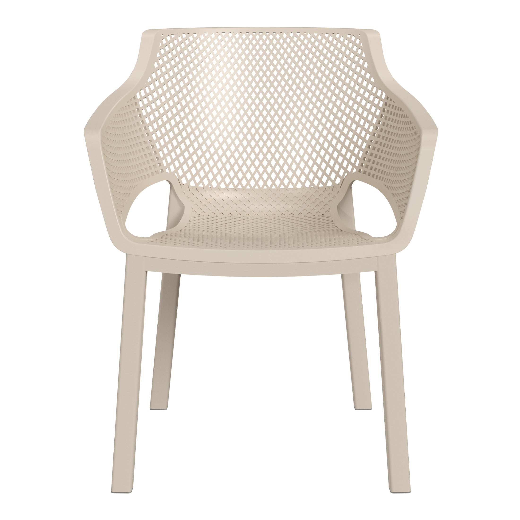 Playa Outdoor Modern Stackable Plastic Resin Patio Dining Armchair (Set of 4)