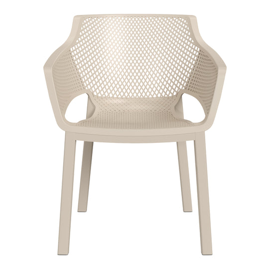 Playa Outdoor Modern Stackable Plastic Resin Patio Dining Armchair (Set of 4)
