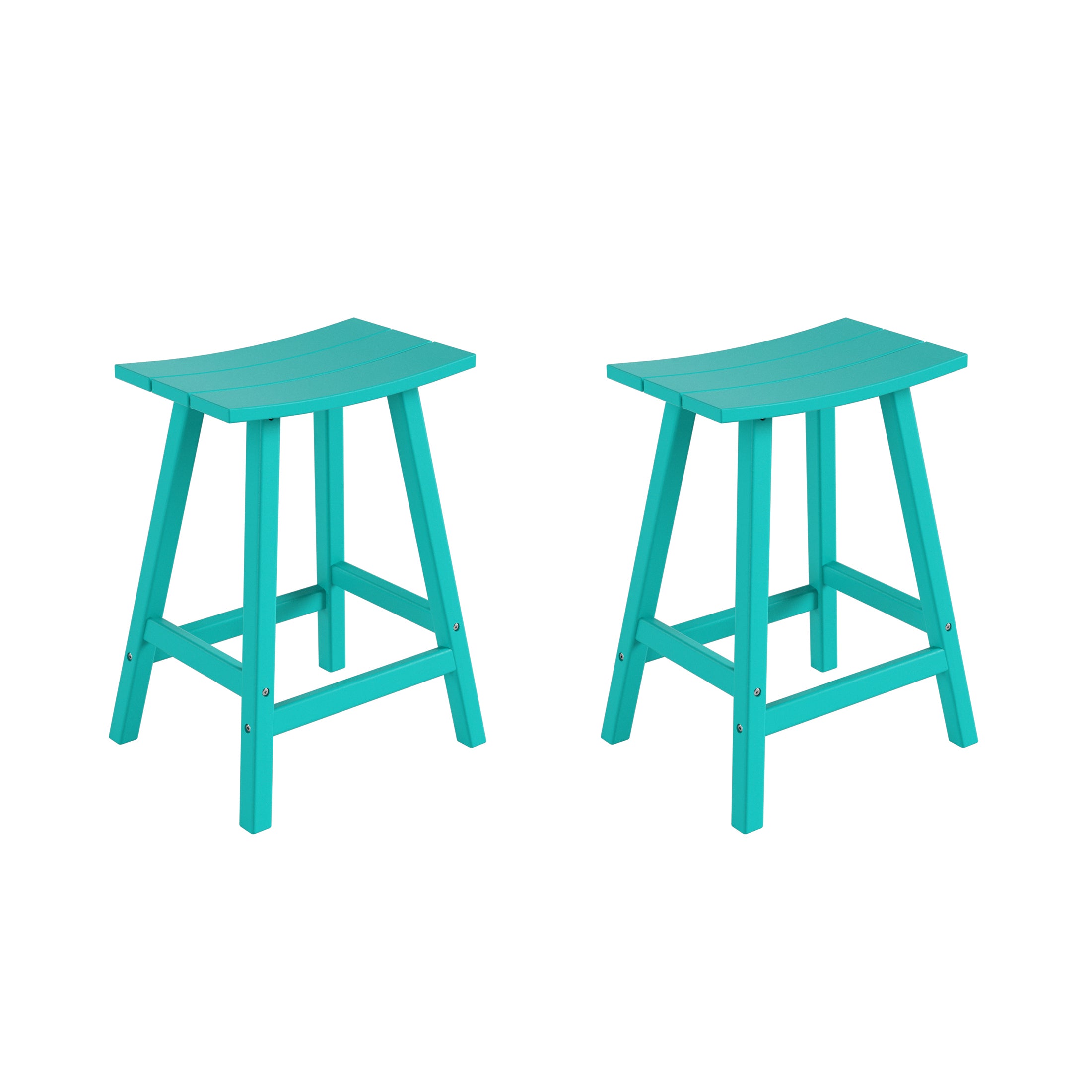 Malibu 24" HDPE Outdoor Patio Counter Height Bar Stools (Set of 2)