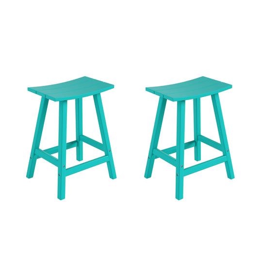 Malibu 2 piece set of 24" height Outdoor / Patio Saddle bar stools