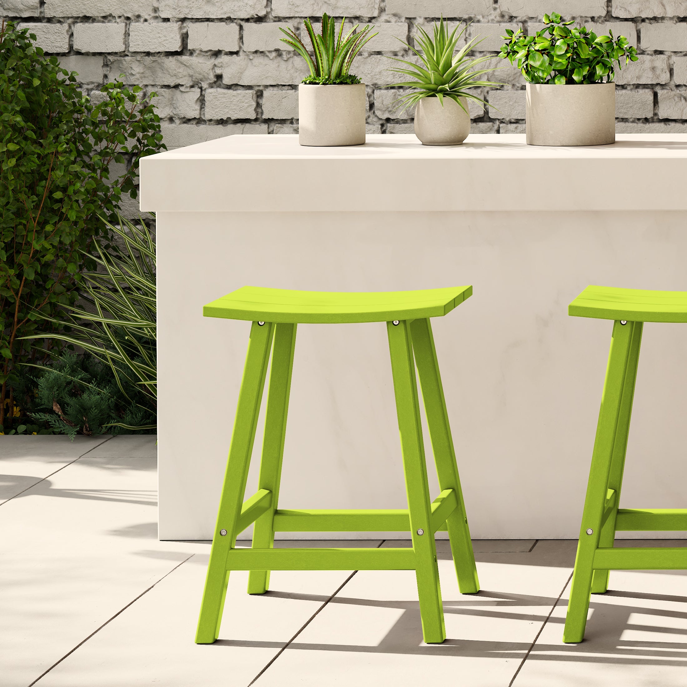 Malibu 24" HDPE Outdoor Patio Counter Height Bar Stool