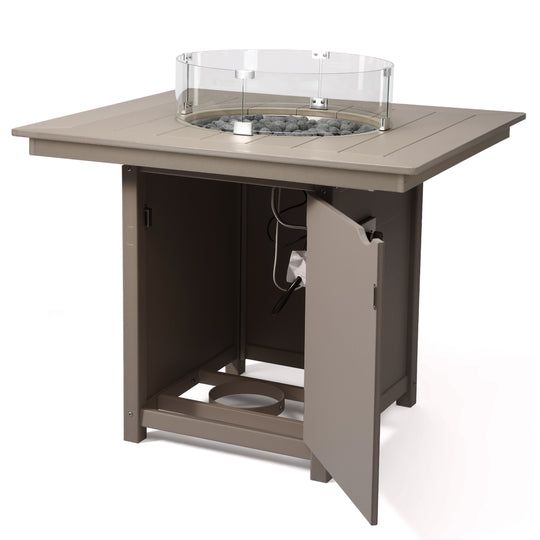 Helios 42" Modern Outdoor Patio Gas Propane Square Fire Pit Table