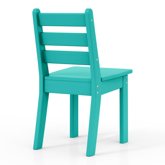 Treehouse Outdoor HDPE Kids Plastic Toddler Dining Chair (Set of Two)