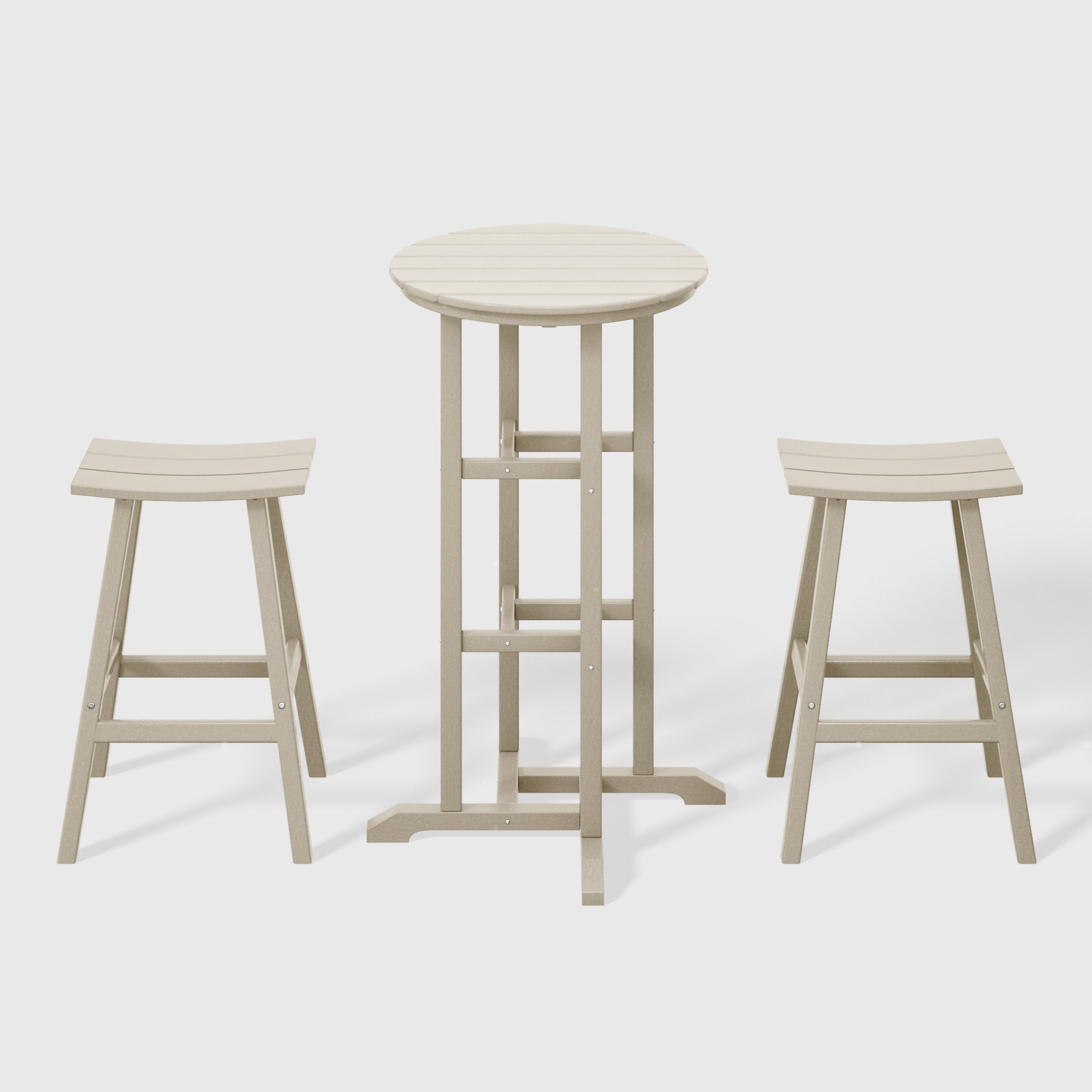 Malibu Outdoor Patio Bar Height Table and Bar Stool 3-Piece Dining Set