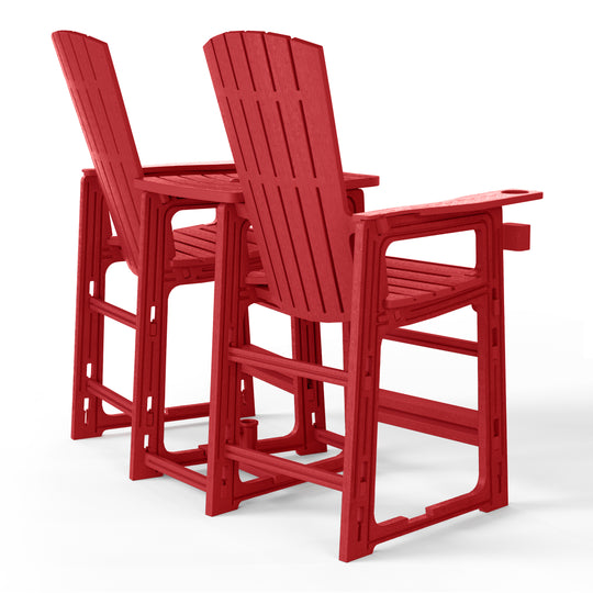 Azura Outdoor Tall Adirondack Chairs With Connecting Table Tray (Set of 2)
