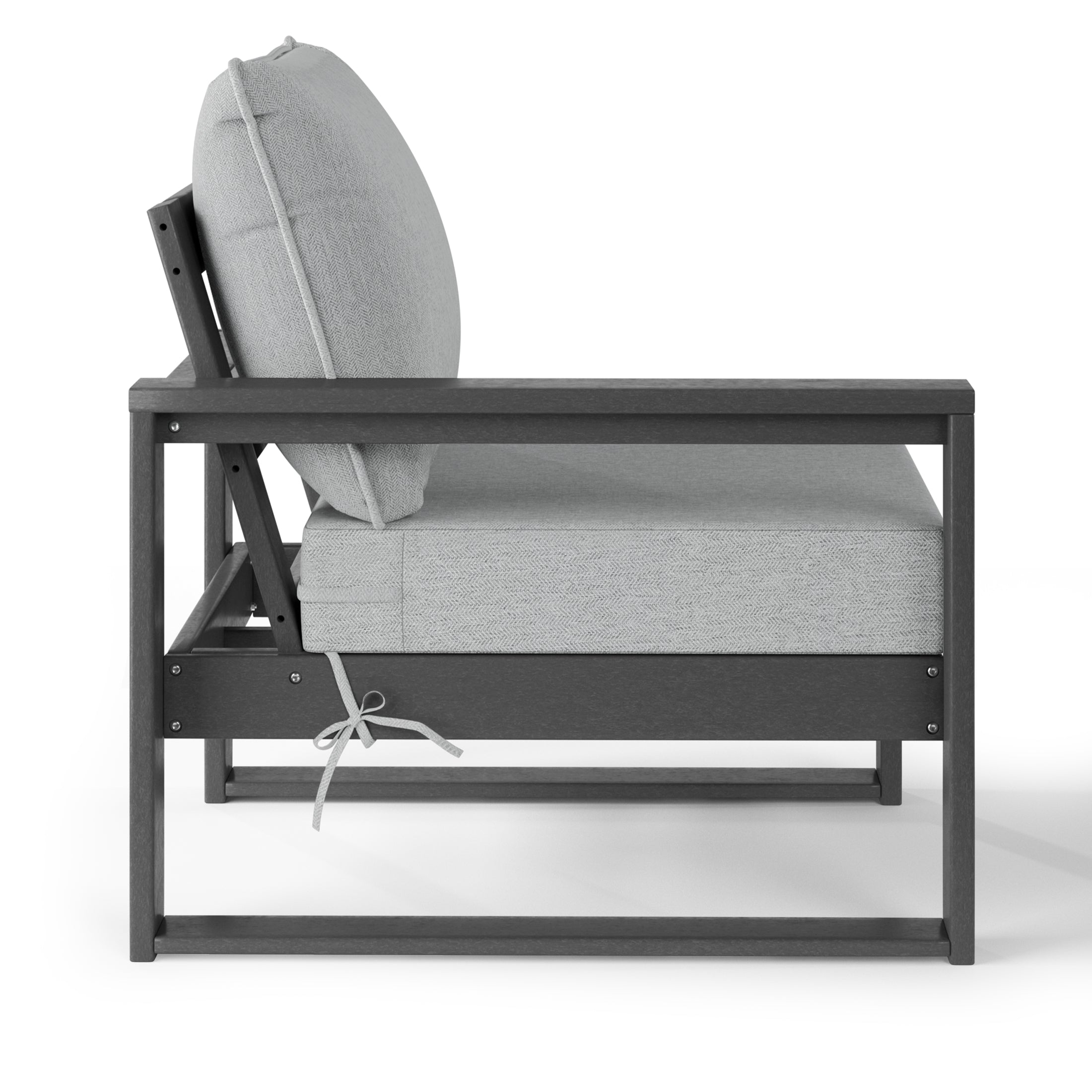 Montara Outdoor HDPE Left Arm Sectional Patio Corner Club Chair with Patio Cushions