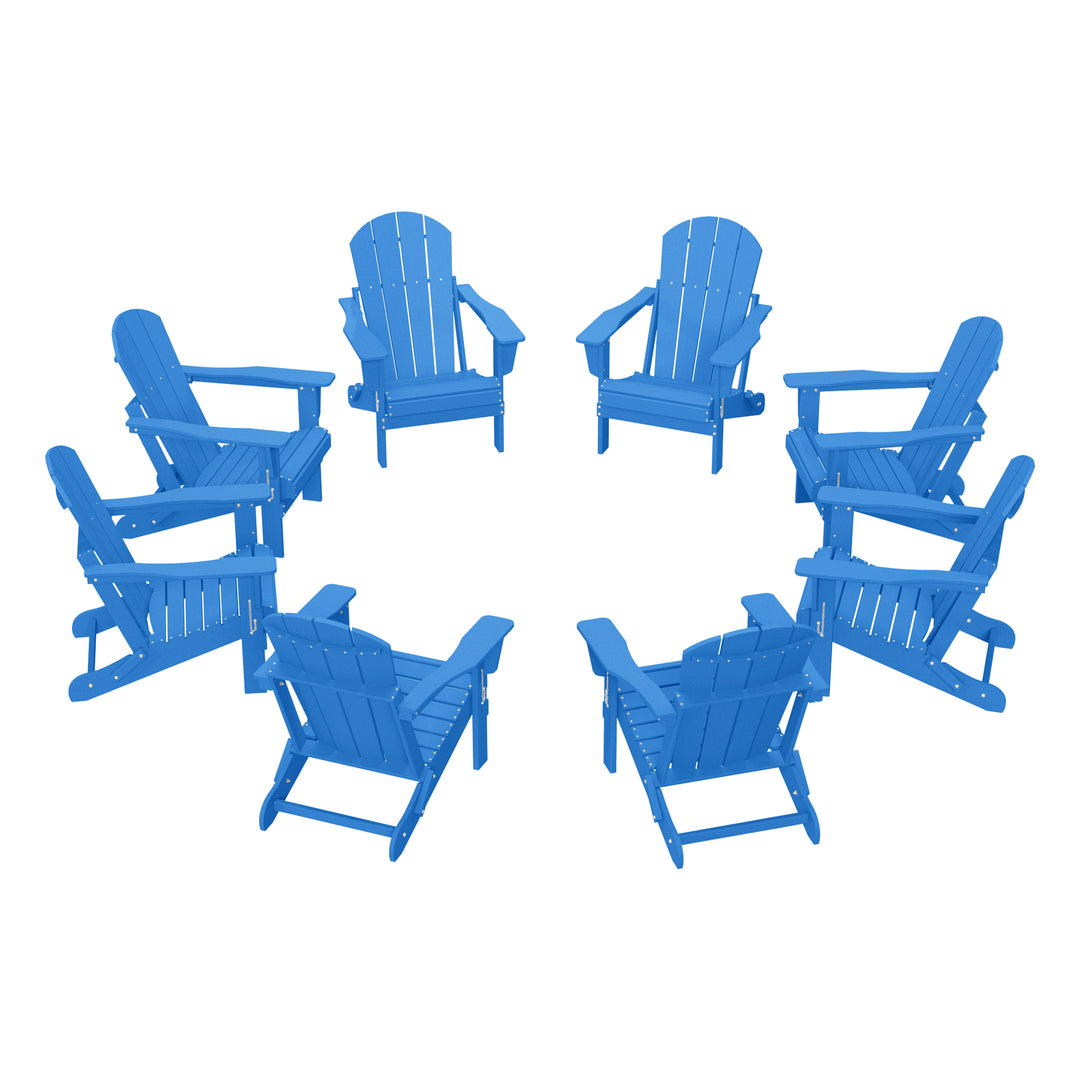 Malibu Outdoor Folding Poly Adirondack Chair (Set of 8)