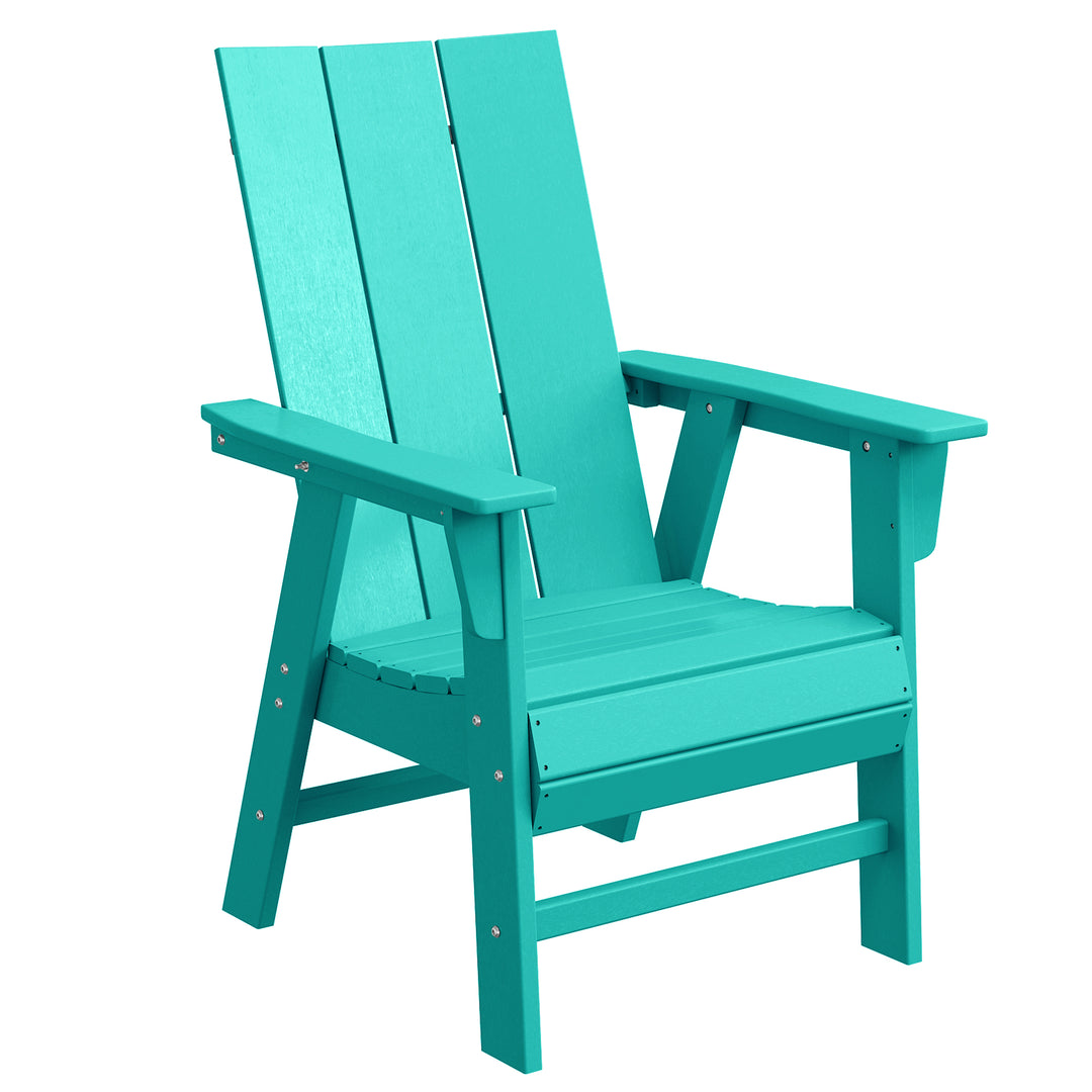 Ashore Outdoor Patio HDPE Plastic Modern Adirondack Dining Chair