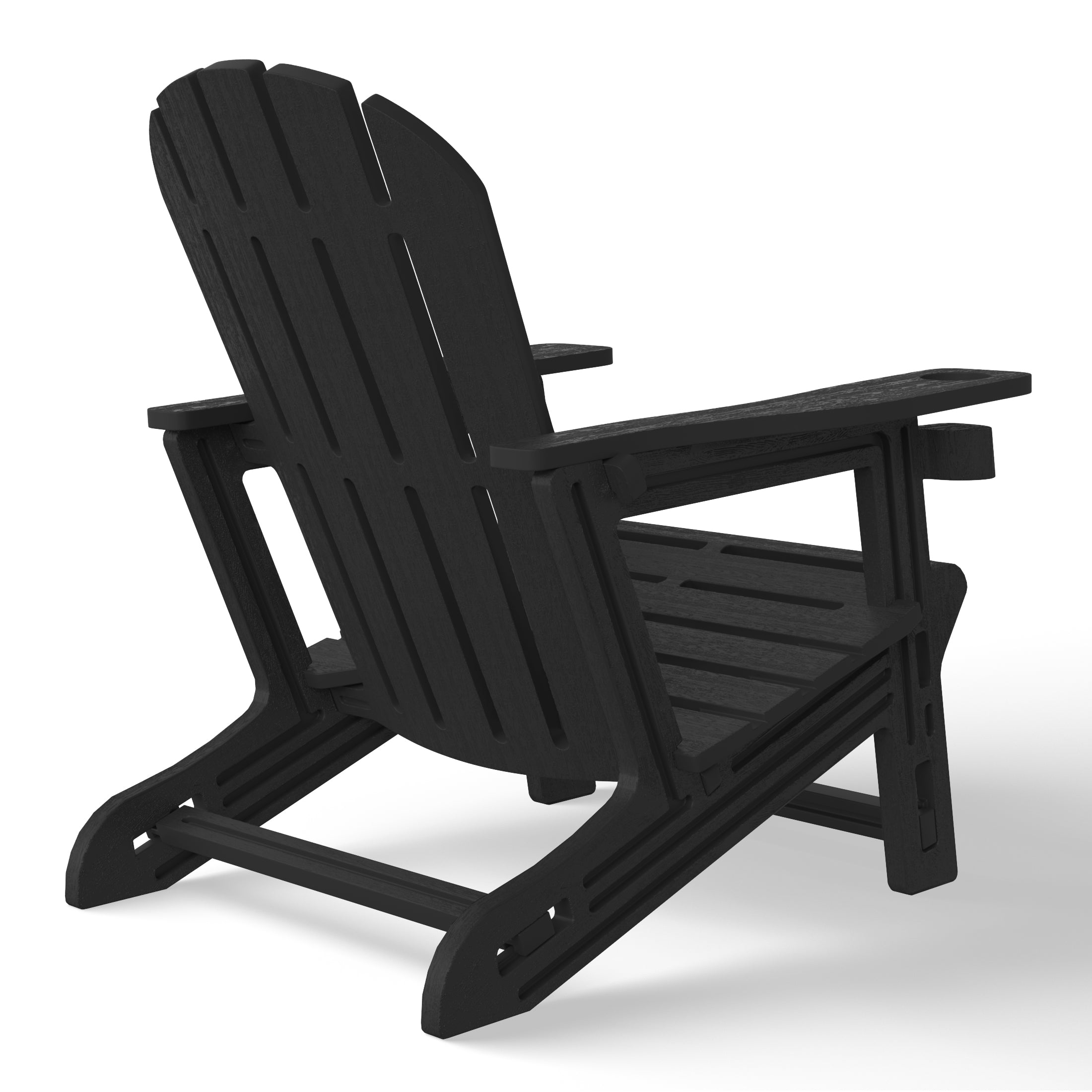 Azura Tool-Free Assembly Outdoor Patio HDPE Plastic Adirondack Chair with Cup Holder