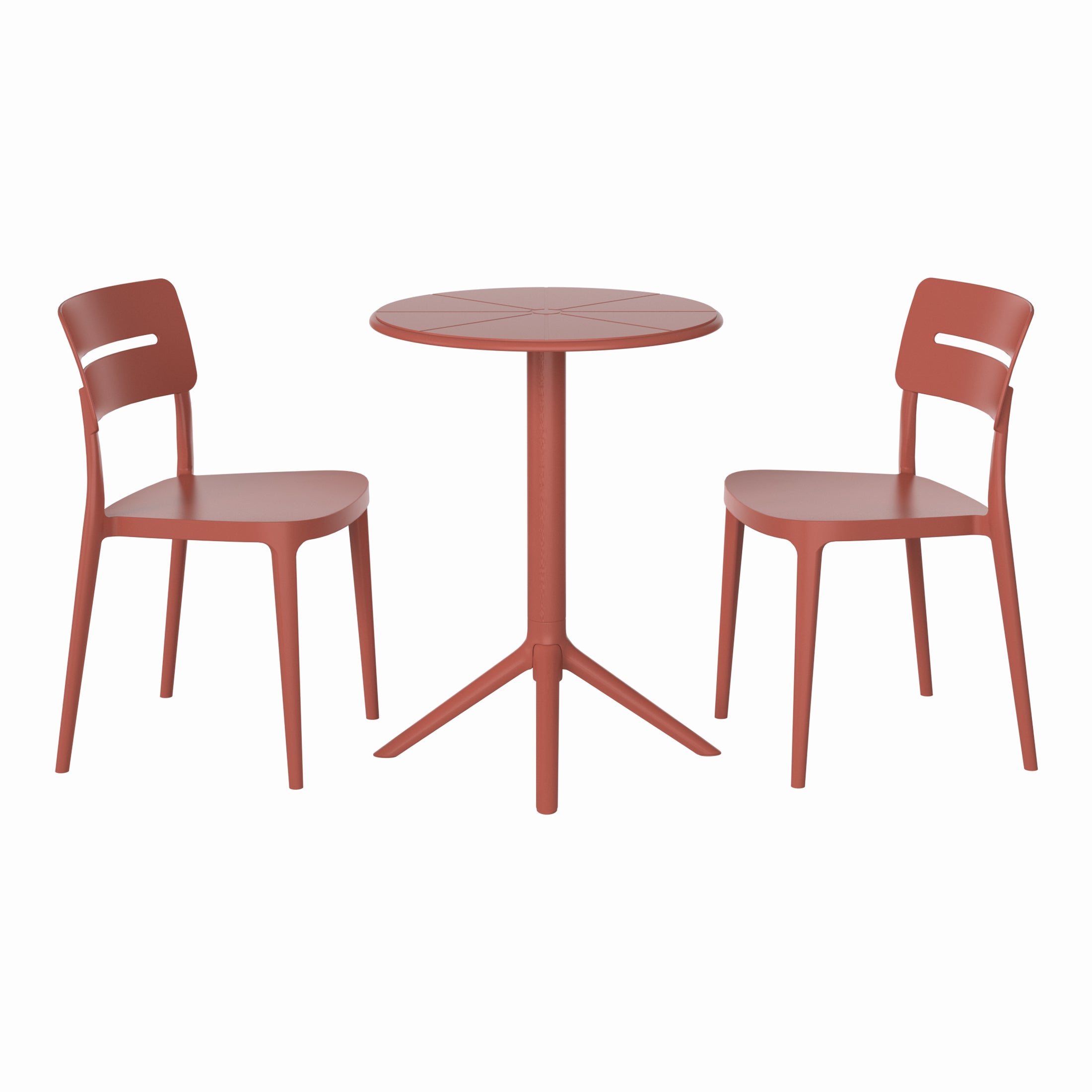 Playa 3-Piece Outdoor Resin Patio Bistro Set with Stackable Patio Dining Chairs