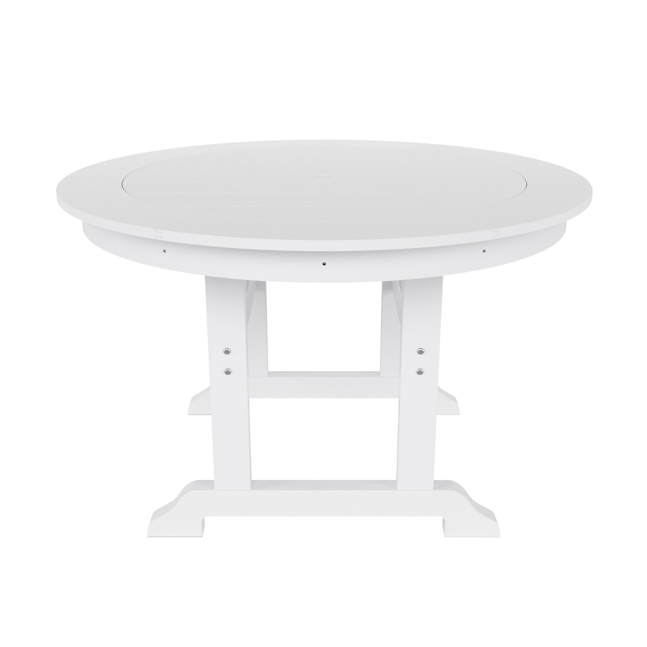Malibu 5 Piece Outdoor Patio Dining Round Table and Curved Back Armchair Set