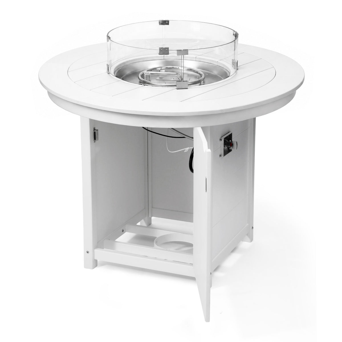 Helios 47" Modern Outdoor Patio Propane Round Counter Height Fire Pit Table