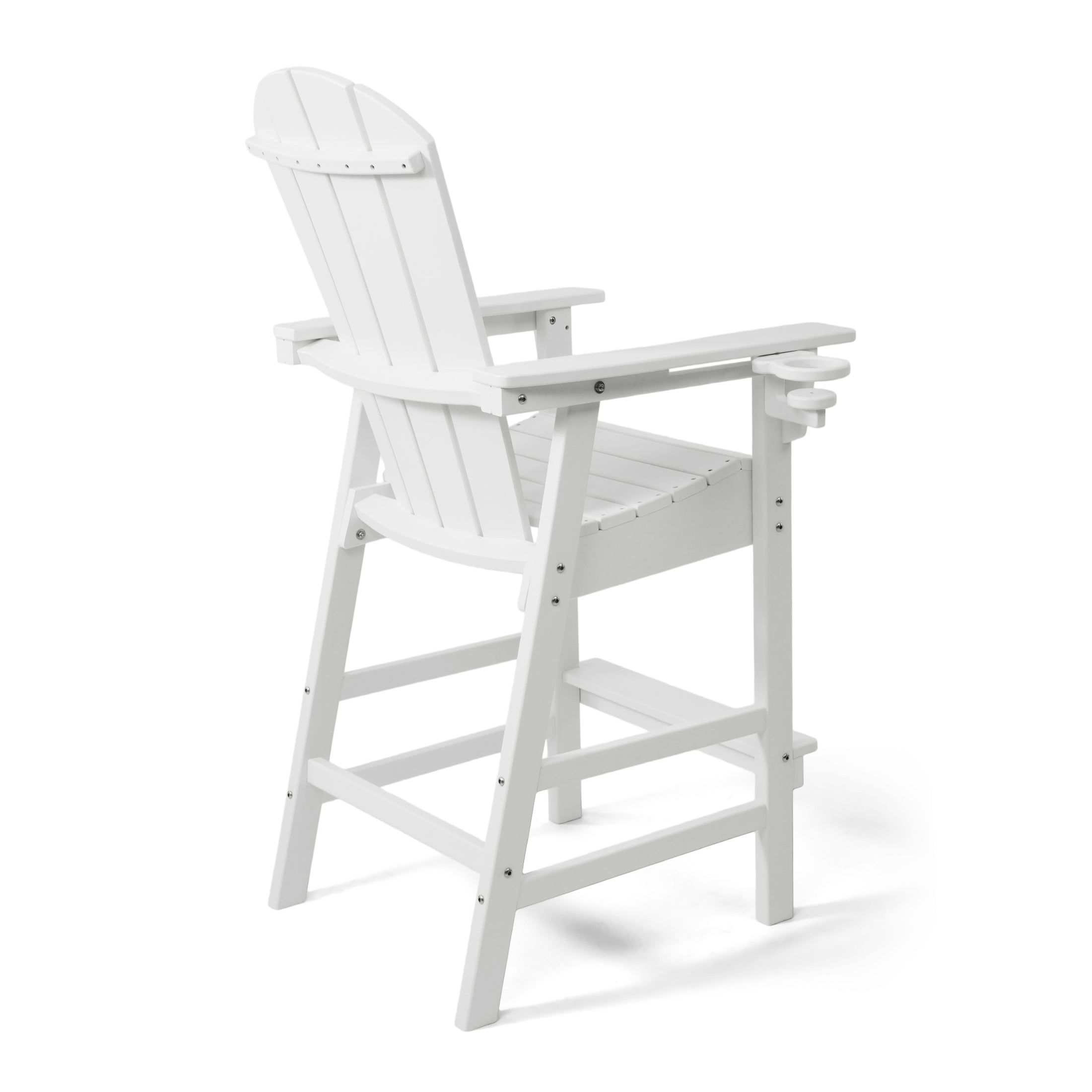 Malibu Outdoor HDPE Tall Adirondack Bar Height Chair With Cup Holder