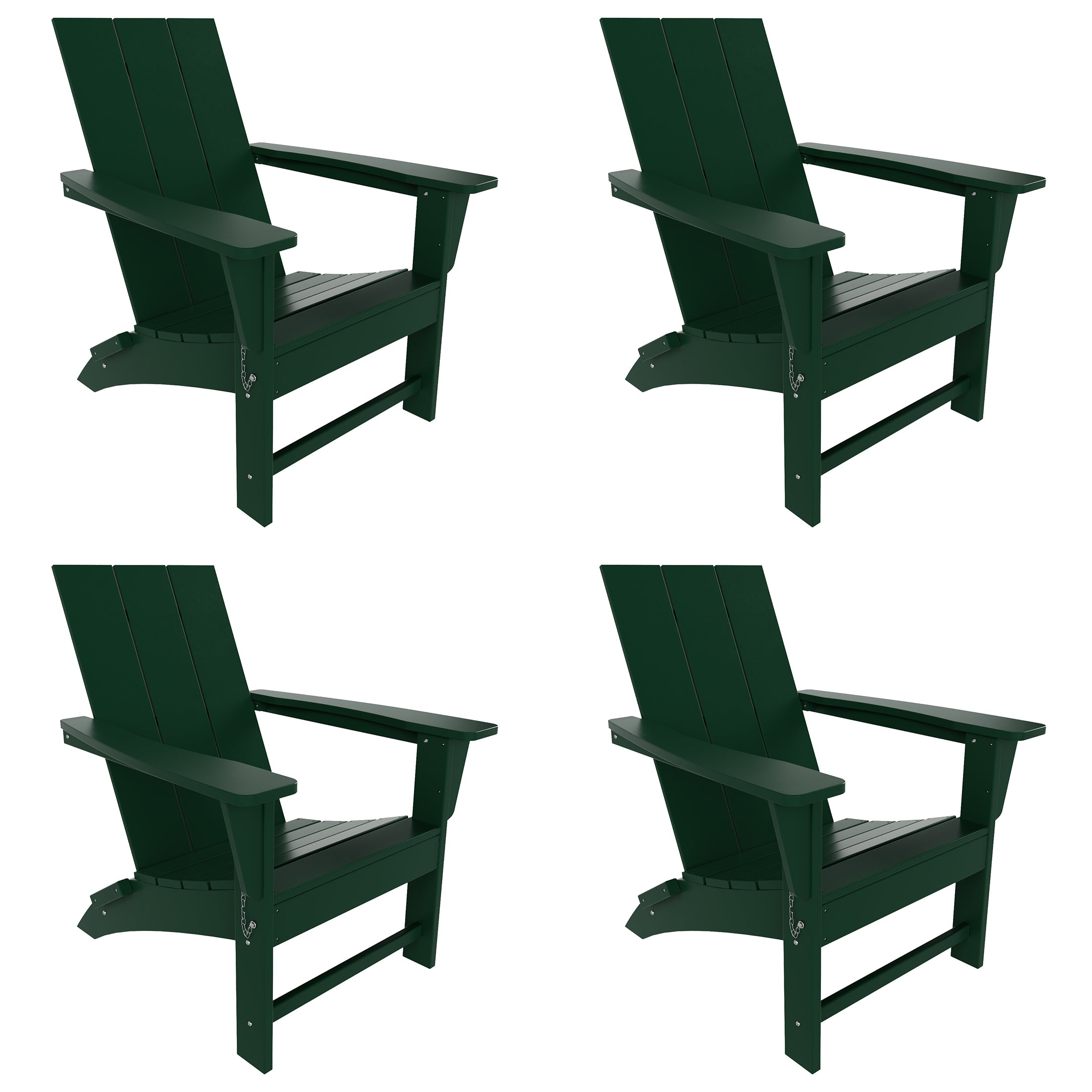 Ashore Modern Outdoor Folding Adirondack Chair (Set of 4)