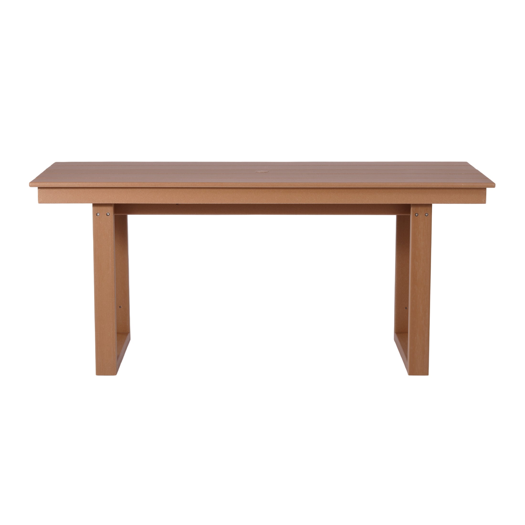 Paloma 68" Outdoor HDPE Modern Rectangular Patio Dining Table With Umbrella Hole