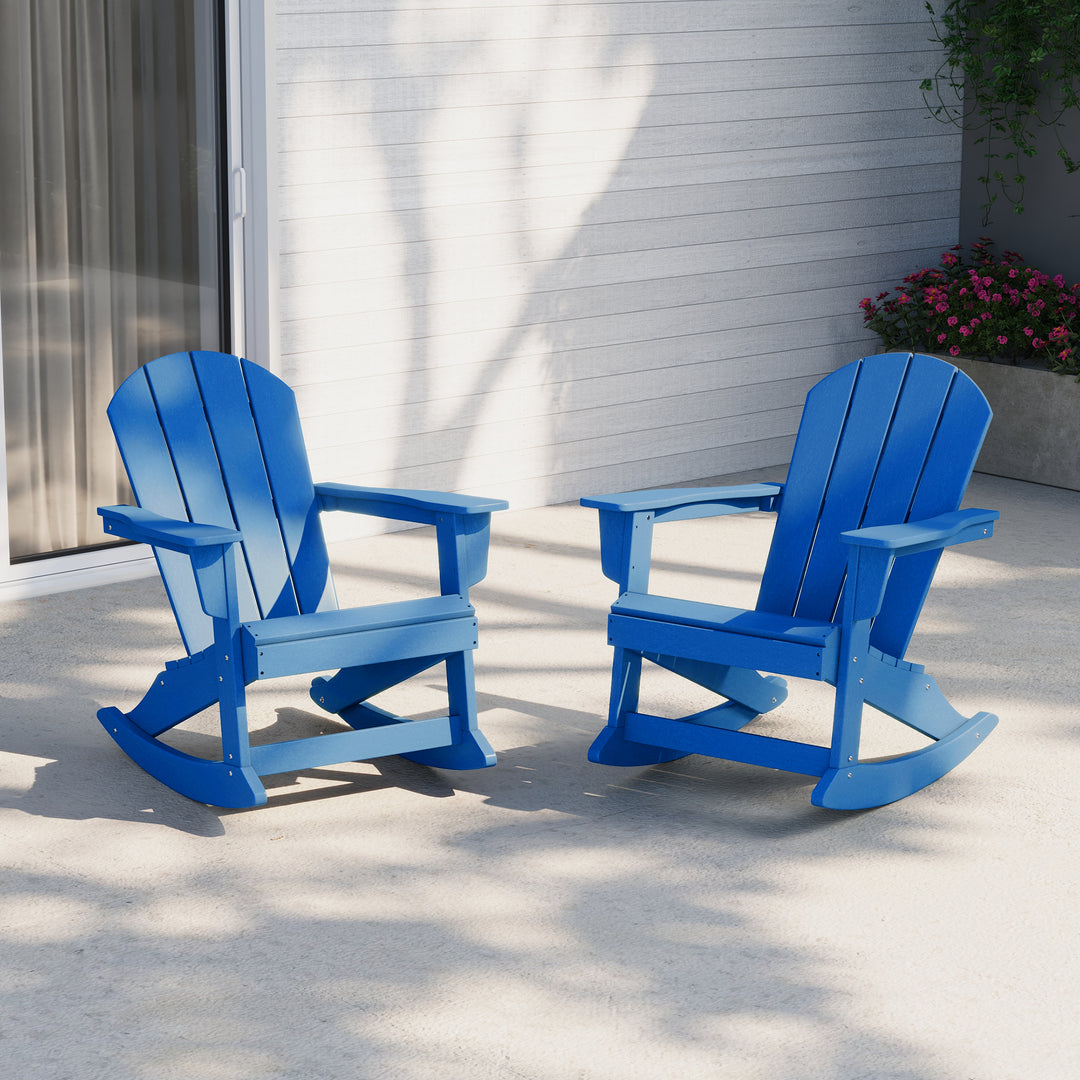 Malibu 2 piece set Outdoor / Patio Poly Adirondack rocking chairs ( 2 seater )