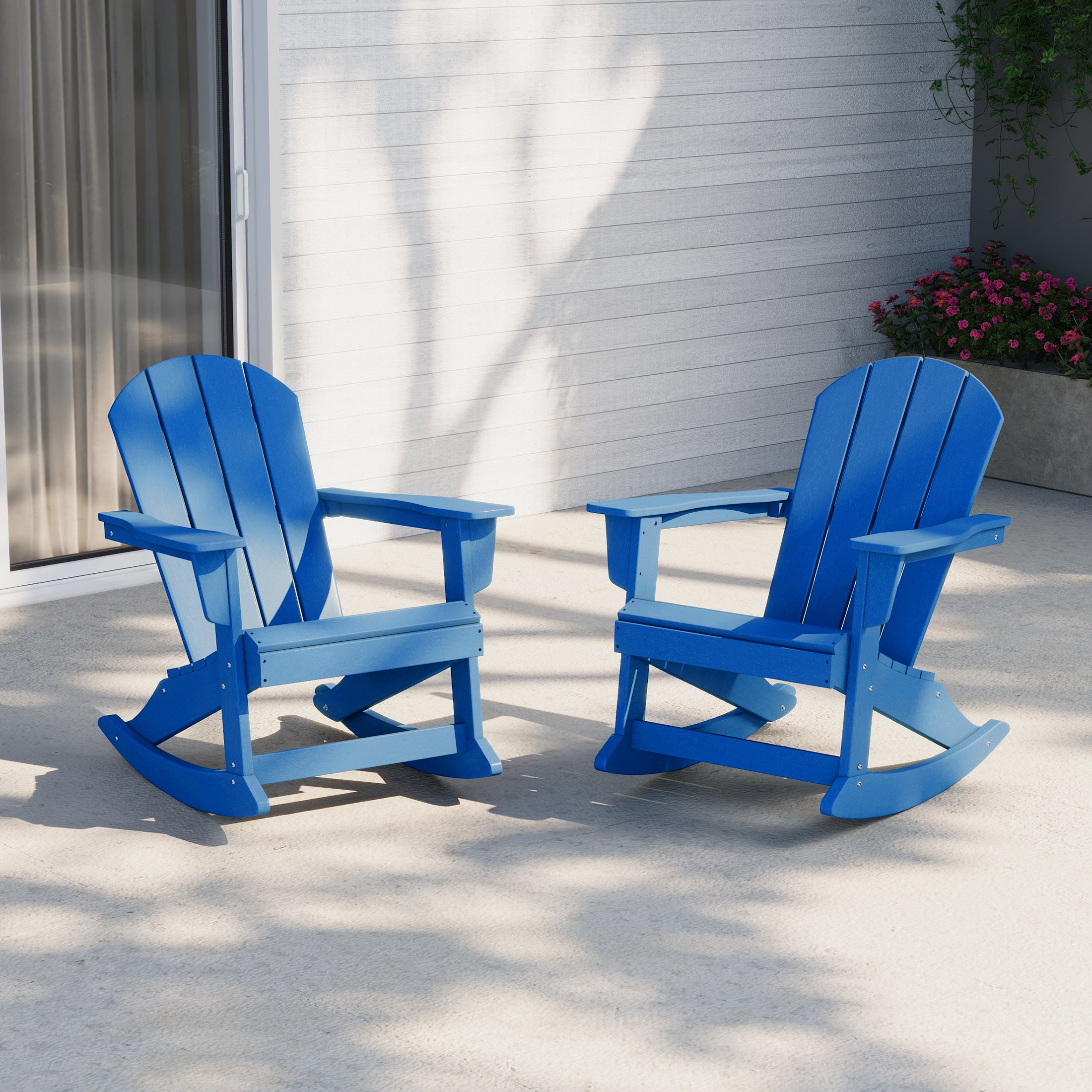 Malibu 2 piece set Outdoor / Patio Poly Adirondack rocking chairs ( Set of 2 )