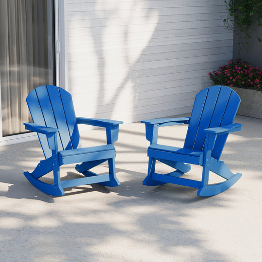 Malibu 2 piece set Outdoor / Patio Poly Adirondack rocking chairs ( 2 seater )