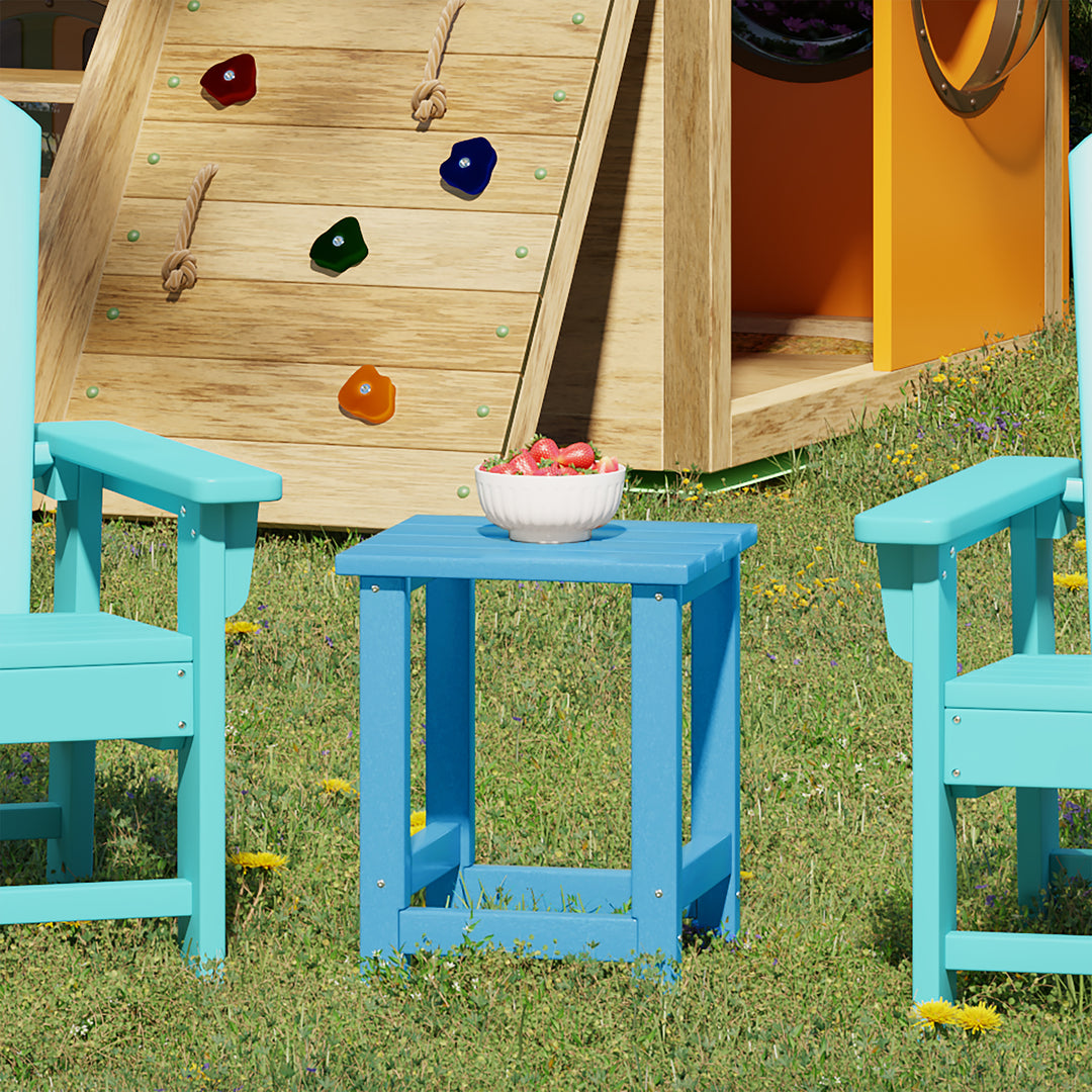 Malibu Kids Outdoor Patio Furniture HDPE Adirondack Square Side Table