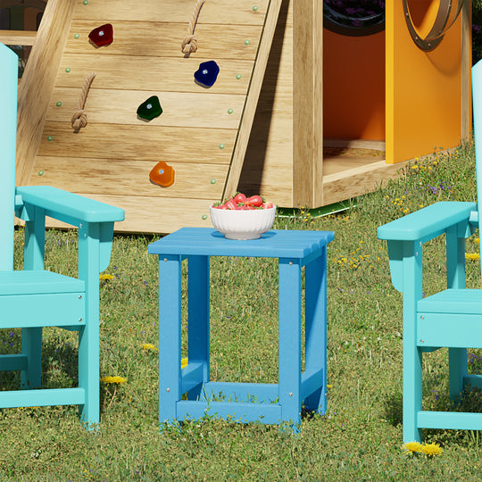 Malibu Kids Outdoor Patio Furniture HDPE Adirondack Square Side Table