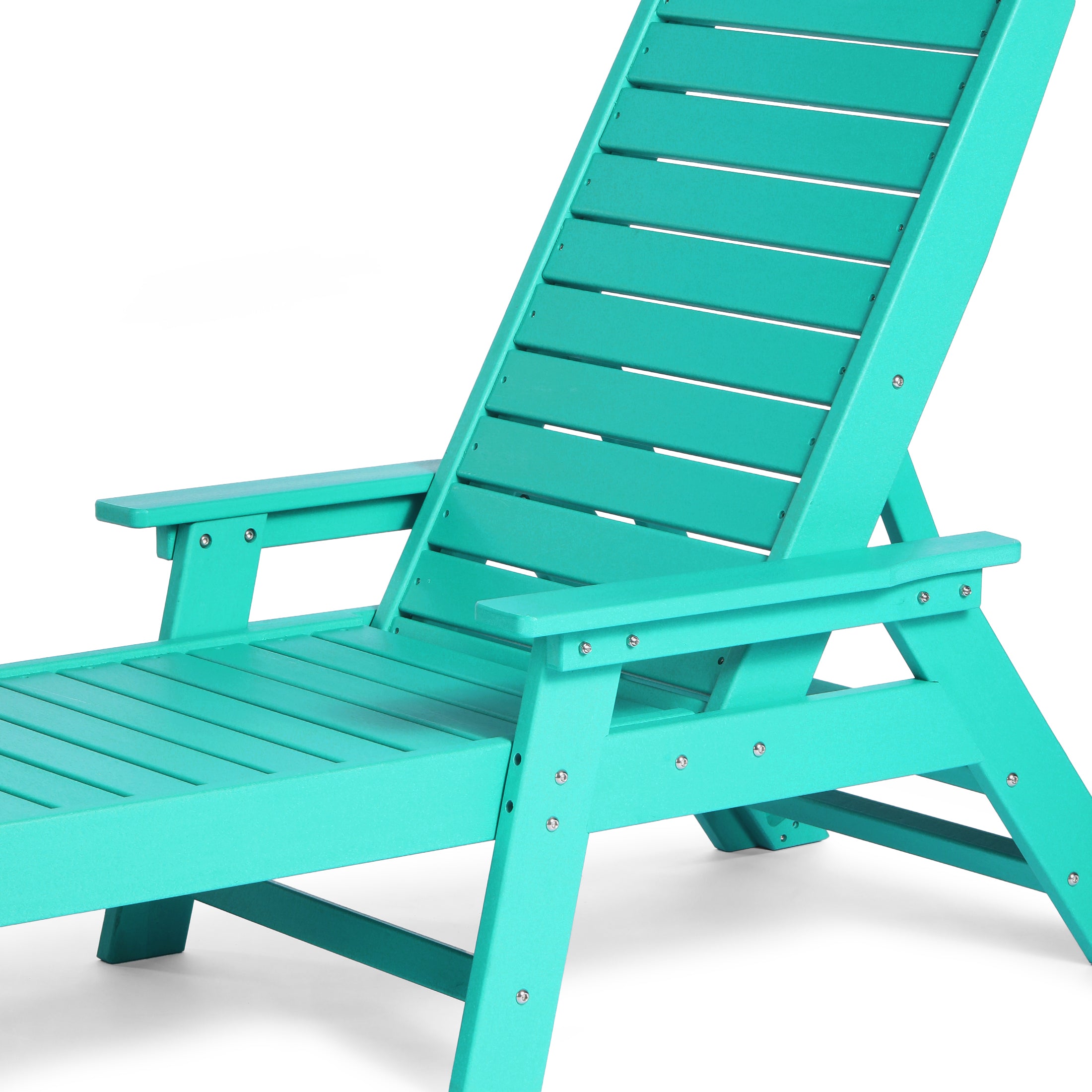Malibu Poly Reclining Chaise Lounge Set With Table