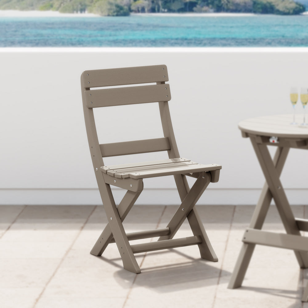 Malibu HDPE Outdoor Patio Modern Folding Dining Chair