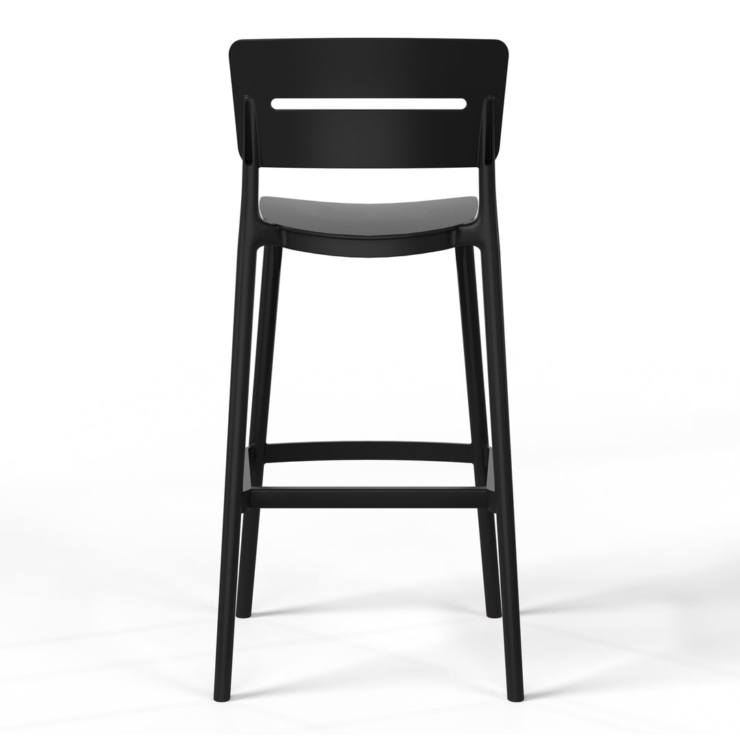 Playa Stackable Polypropylene Resin Plastic Outdoor Patio Bar Stools (Set of 2)