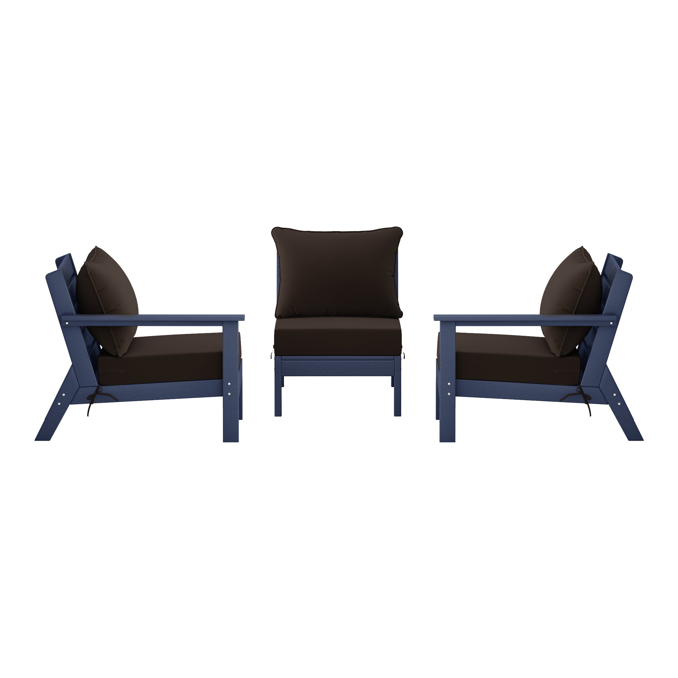 Avalon Outdoor Patio HDPE Sectional Sofa with Patio Cushions