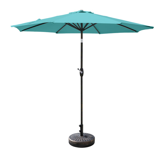 Paolo 9 ft. Patio Umbrella with Bronze Round Weight Base Kit