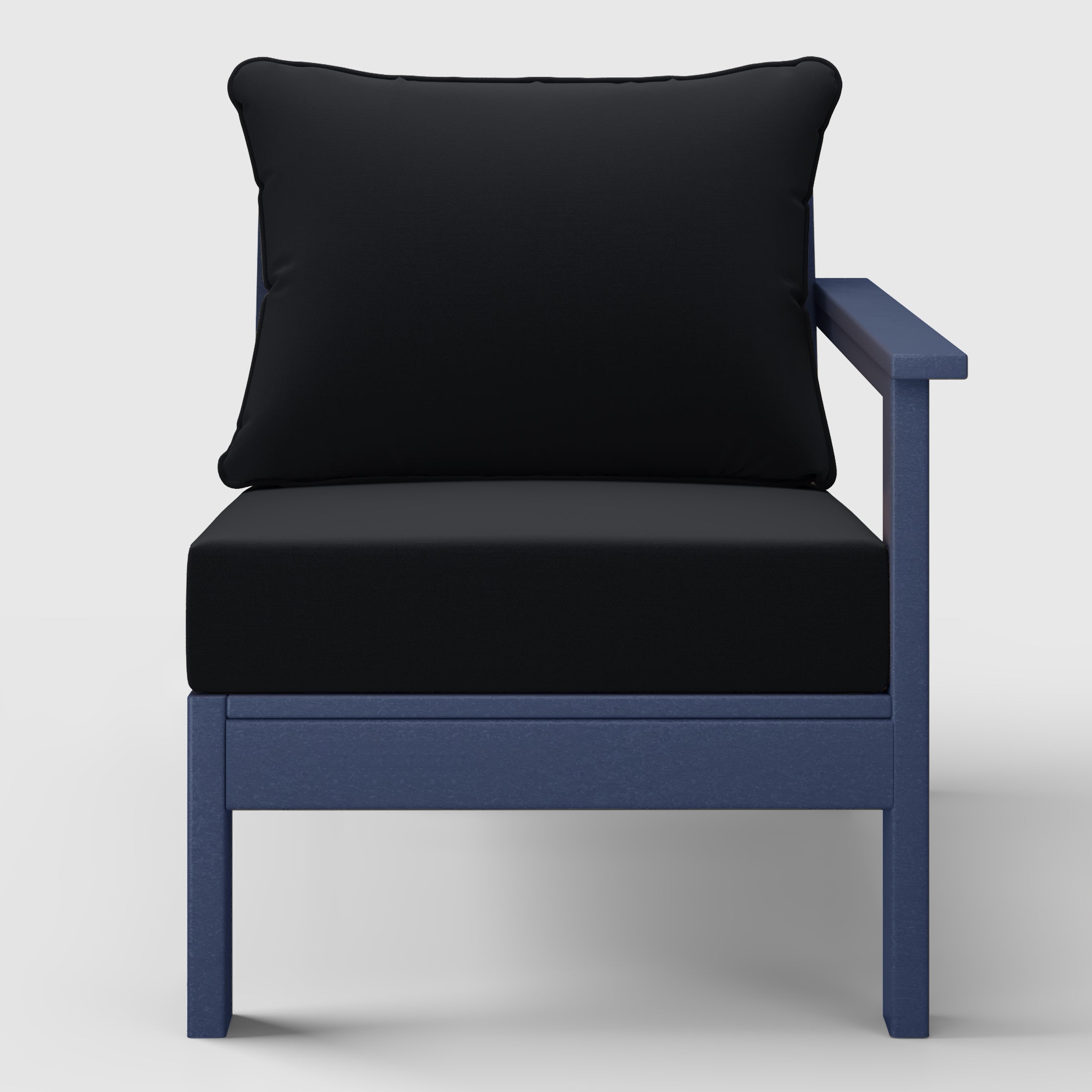 Avalon Outdoor Patio HDPE Right Arm Sectional Corner Club Chair with Patio Cushions