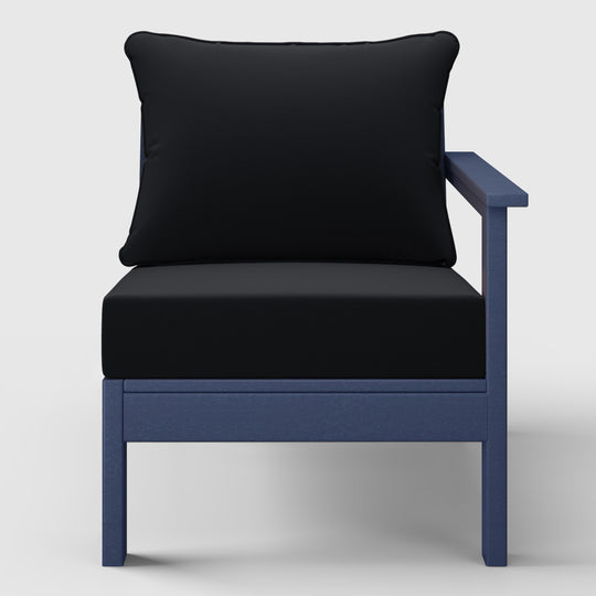 Avalon Outdoor Patio HDPE Right Arm Sectional Corner Club Chair with Patio Cushions