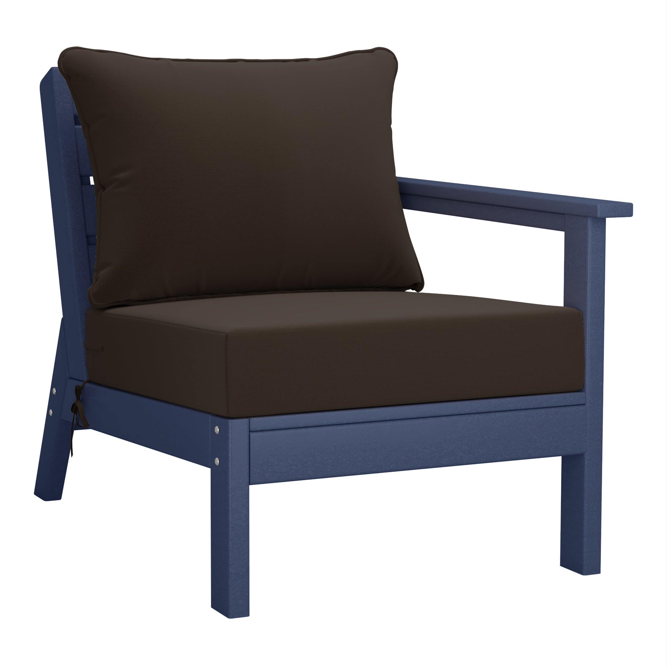 Avalon Outdoor 6-Piece Modular Sectional Patio Furniture Sofa Set in Navy Blue Frame