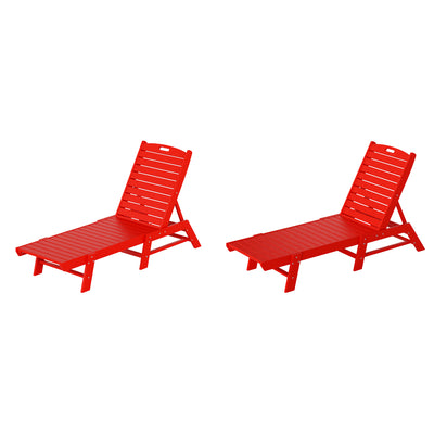 Malibu Adirondack Outdoor Patio Armless Chaise Lounge (Set of 2)