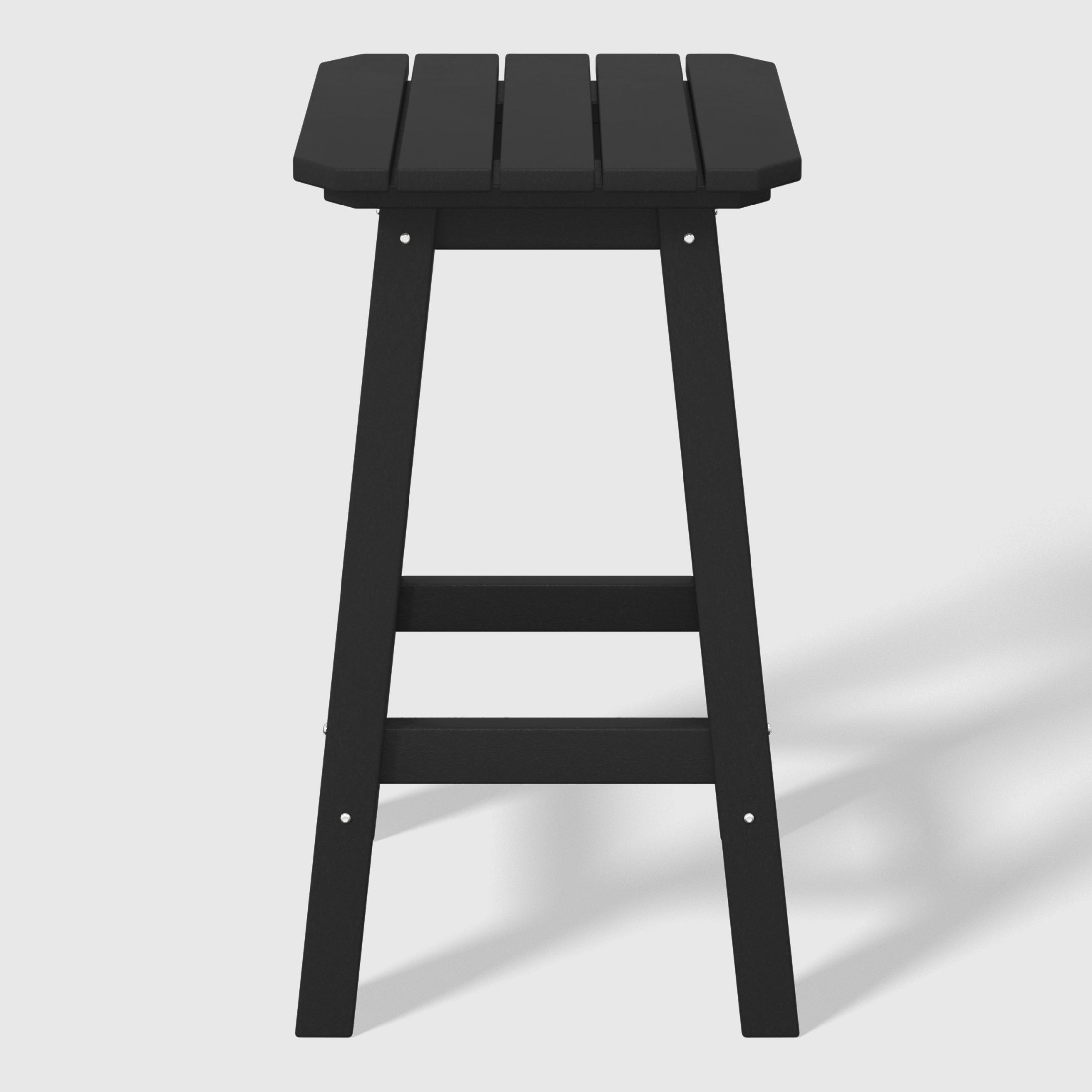 Malibu 24" HDPE Outdoor Patio Counter High Backless Square Bar Stools Set of 2