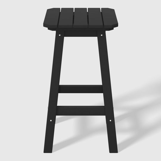 Malibu 24" HDPE Outdoor Patio Counter High Backless Square Bar Stool
