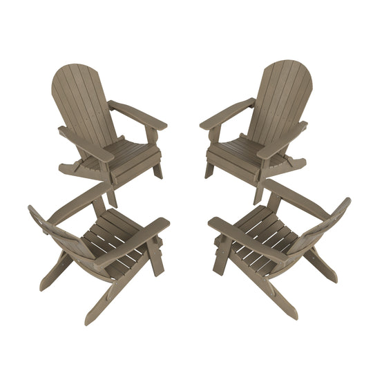 Tuscany Outdoor Folding Adirondack Seashell Chair (Set of 4)