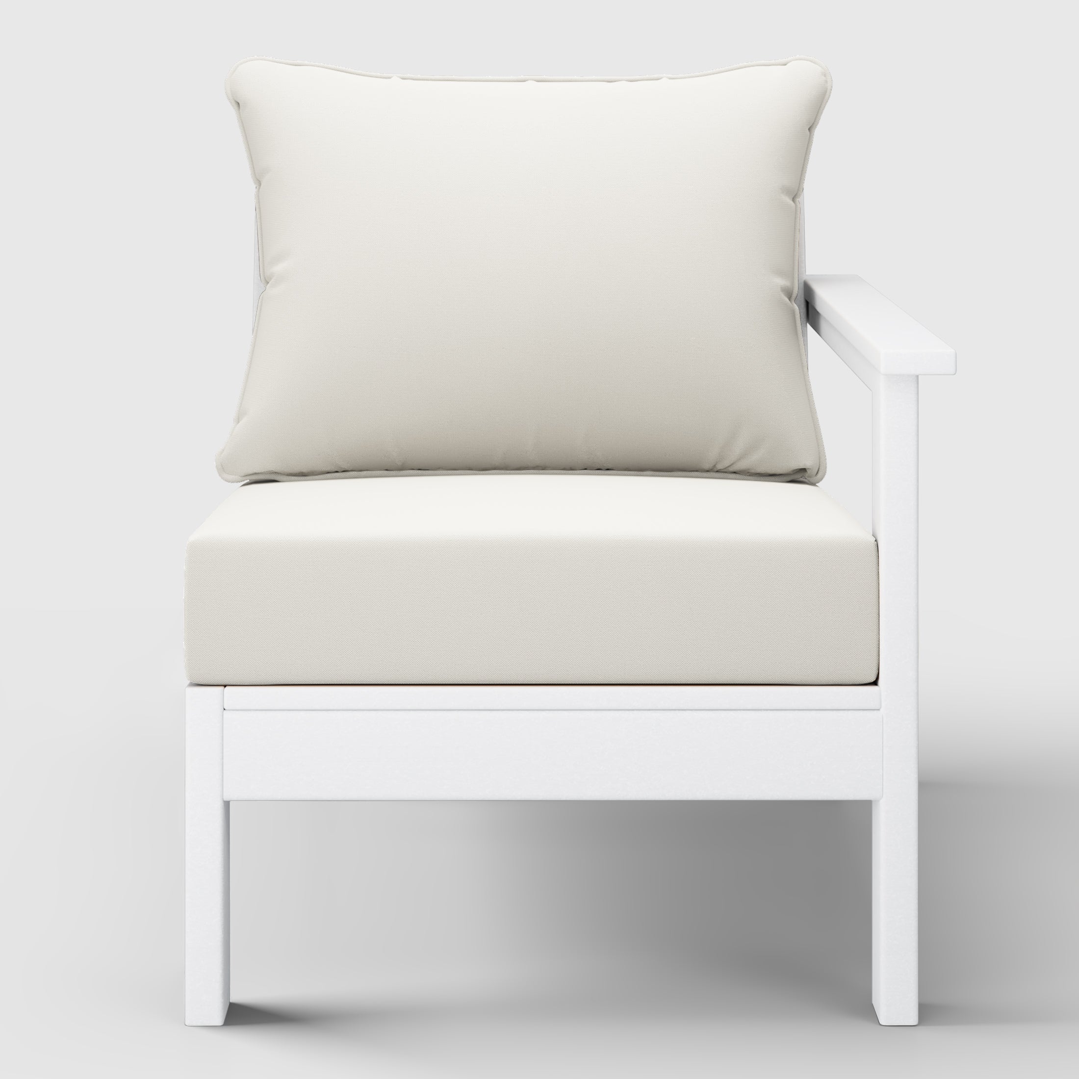 Avalon Outdoor Patio HDPE Right Arm Sectional Corner Club Chair with Patio Cushions