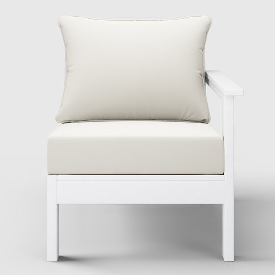 Avalon Outdoor Patio HDPE Right Arm Sectional Corner Club Chair with Patio Cushions