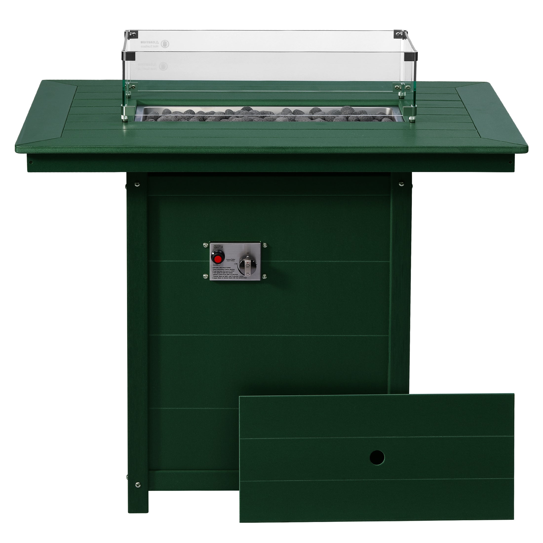 Helios 46" Modern Outdoor Patio Gas Propane Rectangle Fire Pit Table