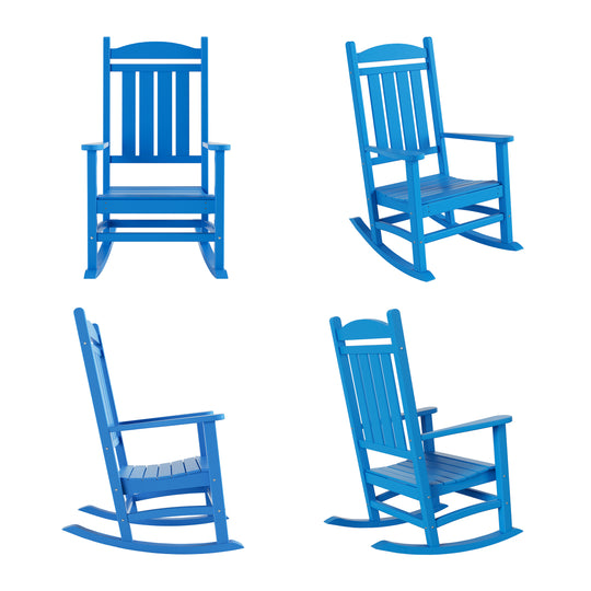 Malibu Outdoor Patio Poly Classic Porch Rocking Chair (Set of 4)