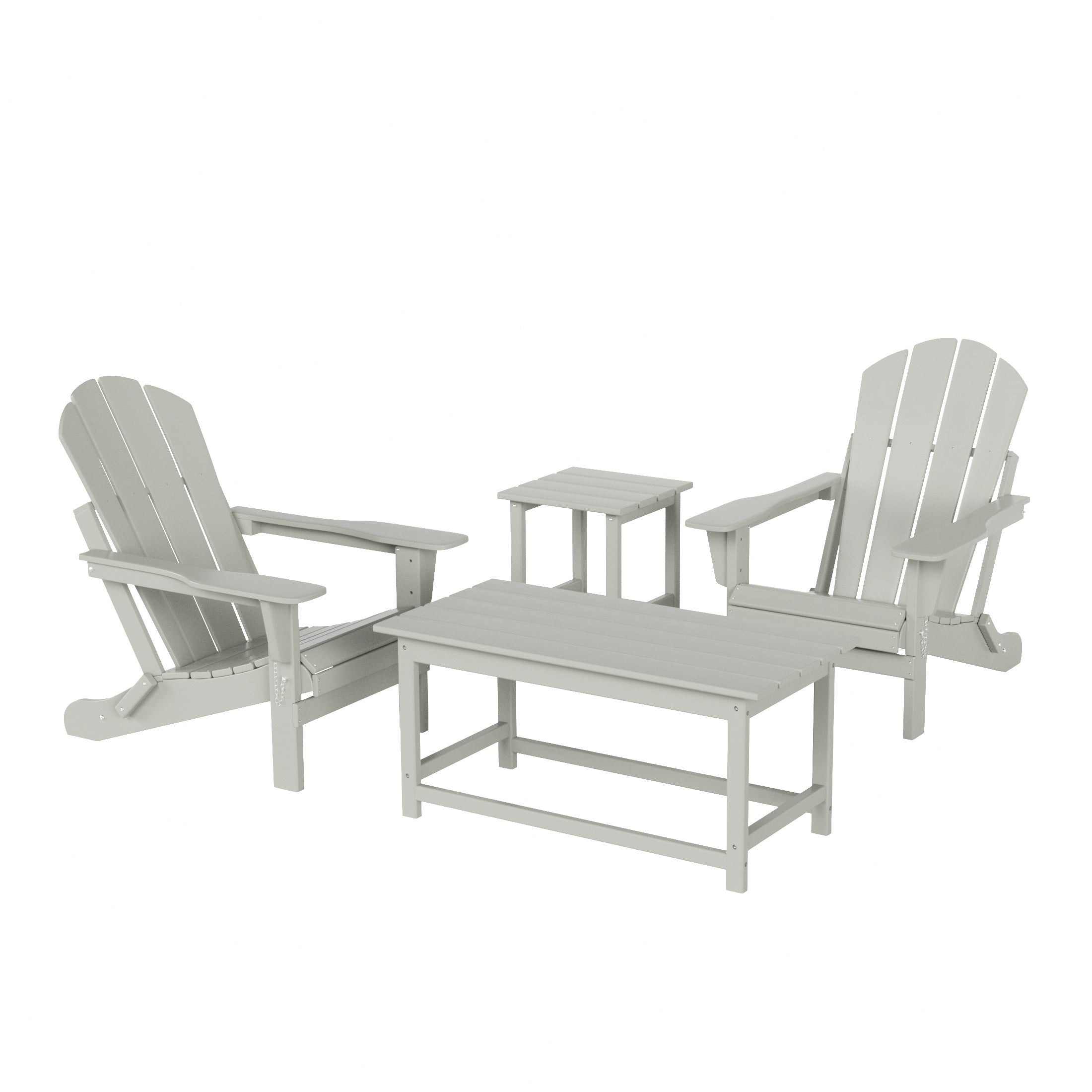 Malibu 4-Piece set Outdoor / Patio Poly Adirondack chairs with a Coffee and a side table ( 2 seater )