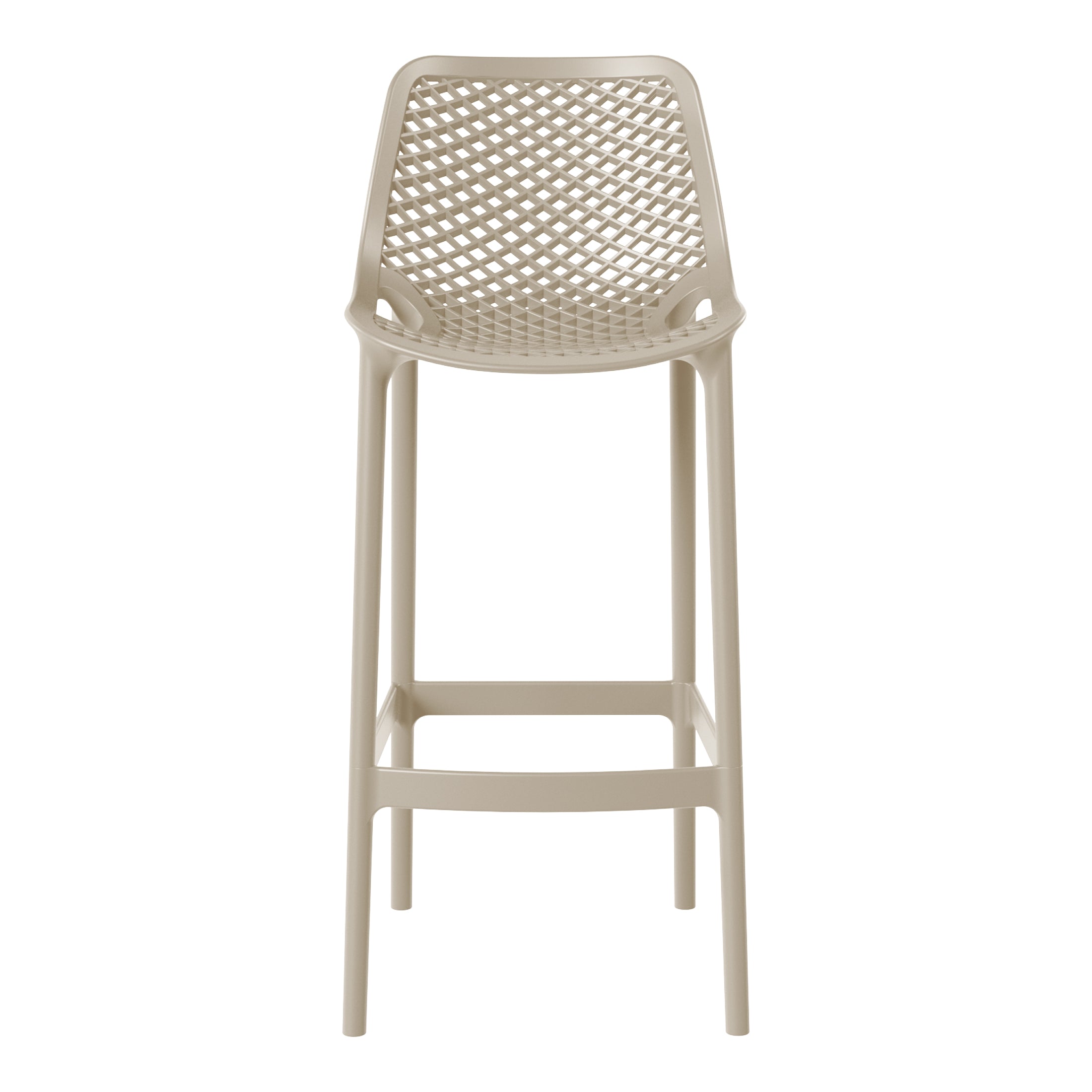 Playa 41.75" Outdoor Modern Polypropylene Plastic Patio Bar Height Stools (Set of 2)